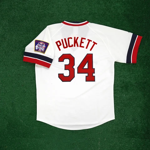 Kirby Puckett 1984 Minnesota Twins Cooperstown Throwback White Home Men's Jersey Cover