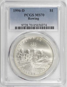 1996-D Atlanta Olympic Rowing Commemorative Silver Dollar $1 PCGS MS70 [BN974] - Picture 1 of 2