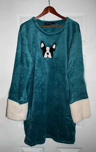 Camisa para dormir suave y acogedora para mujer XL verde azulado de felpa SUPER SUAVE nueva - Imagen 1 de 4