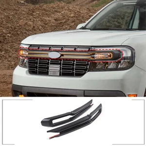 Matte Black Front Center Grille Trim Accessories Cover For Ford Maverick 2022-23 - Picture 1 of 9