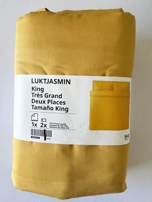 Ikea LUKTJASMIN King Duvet cover and pillowcases, yellow - NEW - Image 1 of 2