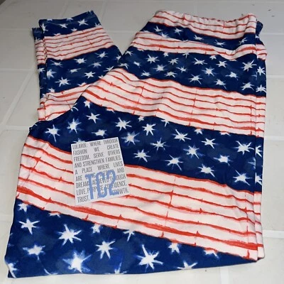 Nuevo Tc2 LulaRoe Leggings Estrellas y Rayas Delgadas Rojo Blanco y Azul Foto 1 de 4