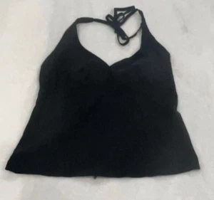 New Classic Black V-Neck Halter-top Tie Neck / Back Zipper NWOT - Picture 1 of 8