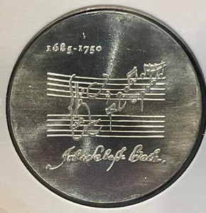 Germany DDR 20 mark 1975 Johann Sebastian Bach KM#59 Silver BU? Details B1753 - Picture 1 of 16
