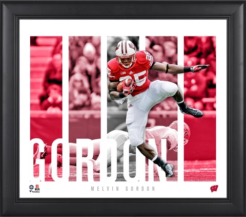 Melvin Gordon Wisconsin Badgers Framed 15x17 Player Panel Collage Cover