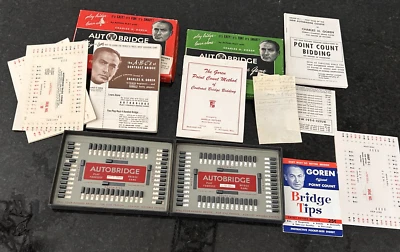 Vintage AutoBridge Game Set Charles Goren Beginner & Advanced 1950s w/ Cards - Image 1 of 4