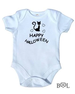 BABY GIRL'S HAPPY HALLOWEEN BODY TRAJE MAMPER BABYGROW REGALO BRUJA LINDO GATO FIESTA  Foto 1 de 4