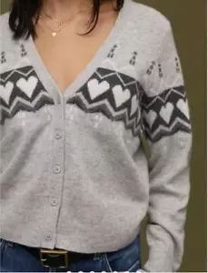 White + Warren ANTHROPOLOGIE Herzen Kaschmir Cardigan Pullover, EUC, Medium, grau - Bild 1 von 9