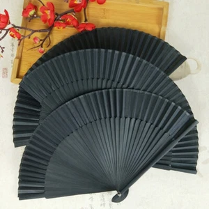 Folding Fan Chinese Style Hand Held Folding Fan Foldable Fan Large Black Fan - Bild 1 von 11