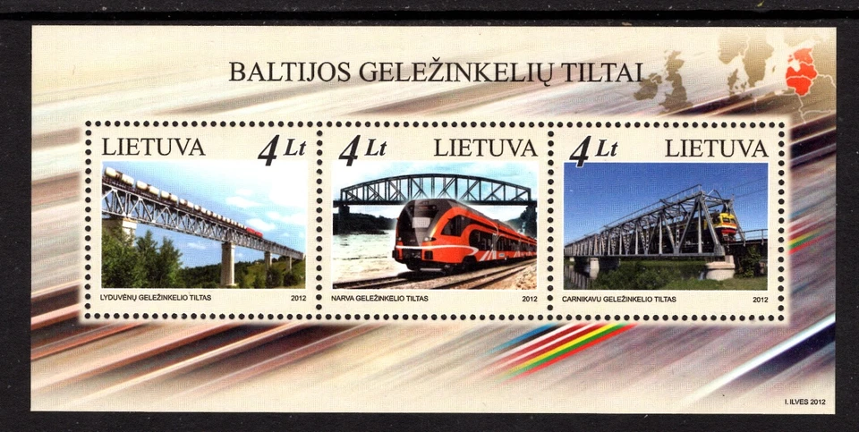 Lituania 986 MNH 2012 Puentes tren Báltico emisión conjunta Letonia Lituania x45932 Foto 1 de 1