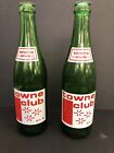 Lot de 2 bouteilles en verre vert vintage Towne Club boissons 12 oz soda pop