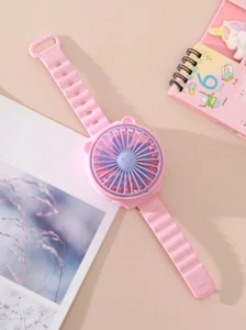 1pc Cartoon Watch Mini Fan - Portable AAA Battery Operated Outdoor Cooling-NEW - Picture 1 of 19