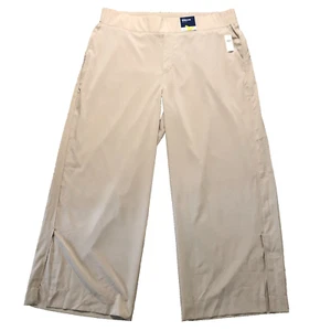 Old Navy Wide Leg Pants Women's XXL Beige StretchTech Elastic Waist Active NEW - Picture 1 of 13