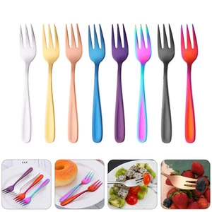 8 Pcs Kuchengabel Fruchtgabel Dessertgabel Aus Edelstahl Obstgabeln - Bild 1 von 12