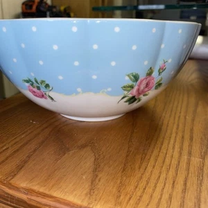Vintage Royal Albert Baking Bliss Bowl Blue Country Roses ~ 8” Mixing /Serving - Picture 1 of 5