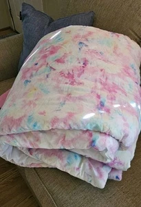 POTTERY BARN TEEN Tie Dye Comforter Sz:FULL-QUEEN Pnk/Blu/Yellow Cotton 86"x 86" - Picture 1 of 8