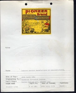EMPTY cigarette tobacco packet registration certificate 1892 Natal S.Africa #358 - Bild 1 von 1