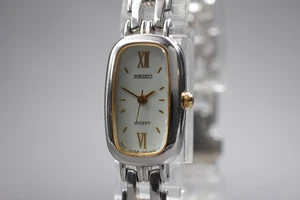 Near MINT Seiko Lucent 4N21-5330 MOP Shell Silver Bracelet Qz Ladies Watch JAPAN - Picture 1 of 10