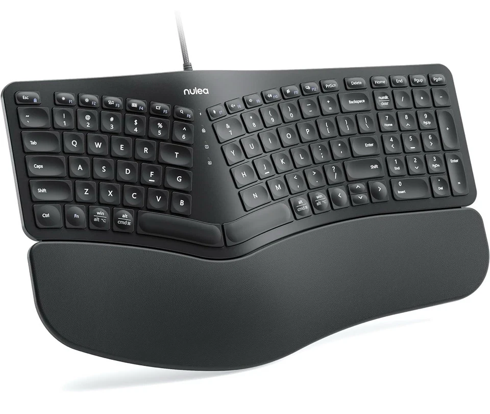Nulea RT05B Wireless Ergonomic Keyboard, Split Keyboard w/ Cushioned Wrist Rest - Image 1 of 4