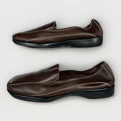 Aerology by Aerosoles Womens TOE-RIFFIC Leather Brown Comfort Loafers Shoes, 9M - Image 1 of 4