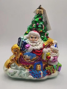 Christopher Radko Trim A Tree-O Santa Sleigh Double-Sided Christmas Ornament - Bild 1 von 19