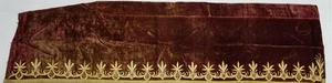 Antique Ottoman Gold Metallic Embroidered Velvet Wall Hanging 208x58cm - Picture 1 of 12