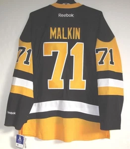 RBK PITTSBURGH PENGUINS EVGENI MALKIN PREMIER BLACK ALT JERSEY 2XL - Picture 1 of 2