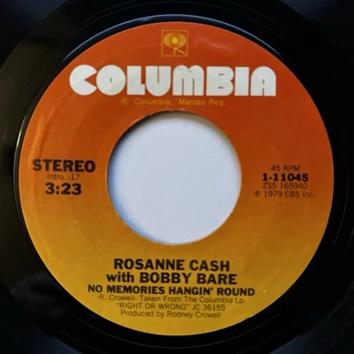 Rosanne Cash - No Memories Hangin' Round 1979 Columbia 45 rpm 1-11045 - Image 1 of 4