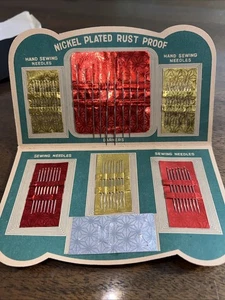Vintage Sewing Needles Nickel Plated Rustproof Vintage In Org Pkg Almost Complet - Picture 1 of 10
