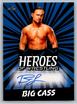 Big Cass 2023 Leaf Heroes Of Wrestling Blue Auto BA-BC1 Big Bill WWE AEW Foto 1 de 2