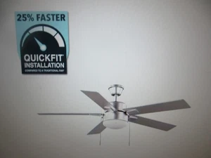 Hampton Bay 52 in. Corwin Indoor/Outdoor Silver LED Ceiling Fan with Light Kit - Picture 1 of 10