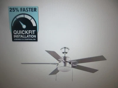 Hampton Bay 52 in. Corwin Indoor/Outdoor Silver LED Ceiling Fan with Light Kit - Image 1 of 4