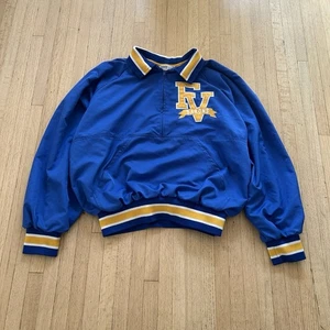 Vintage Letterman Varsity Jacke blau & gelb Gr. Large von Evans 1/4 Reißverschluss  - Bild 1 von 9