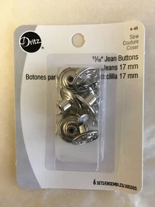 Jean Button Remache 6 piezas 11/16" Vaqueros de reparación Select Color Dritz - Imagen 1 de 4