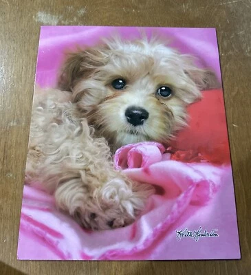 Cute Poodle Fluffy Puppy Keith Kimberlain Unpunched Folder. - Image 1 of 4
