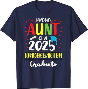 Felpa con cappuccio maglietta laurea asilo divertente orgogliosa zia di una classe 2025 - Foto 1 di 11