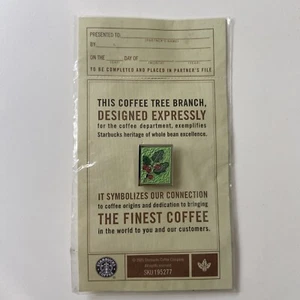 Starbucks Coffee Tree Branch Emaille Pin mit Karte - Partner ausgestellt - nie geöffnet - Bild 1 von 5