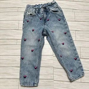 BABY GAP X DISNEY JUST LIKE MOM EMBROIDERED MINIE MOUSE GIRL’S JEANS 4YRS - Picture 1 of 9