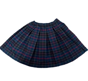 Dennis Uniform Plaid Pleated Skirt 01890A Girls 12 G12 Navy Red Catholic School - Picture 1 of 3
