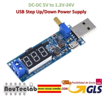 DC-DC 5V to 1.2V-24V USB Step UP Down Buck Boost Power Supply Converter - Imagen 1 de 4