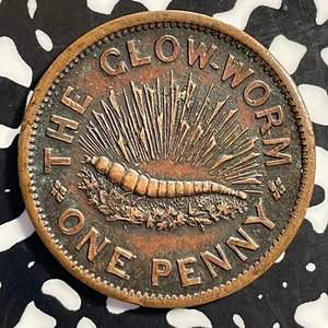 (1860) Great Britain 'The Glow Worm' 1 Penny Token Lot#E9879 - Picture 1 of 2