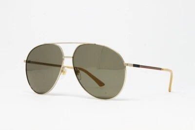Gucci Sunglasses Men's Aviator GG0832S 004 Gold Brown Lens Size 64mm NEW! - Image 1 of 4