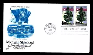 2246 22c Stamp (1987) THE MICHIGAN STATE 150 FDC FROM THE ART CRAFT CACHETS - Picture 1 of 1