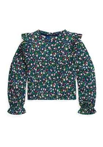 Polo Ralph Lauren Little Girls Floral Ruffled Cotton-Modal Top Size 4 - Picture 1 of 2