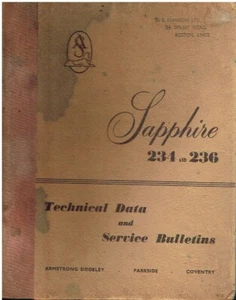 ARMSTRONG SIDDELEY SAPPHIRE 234 & 236 FACTORY TECH DATA & SERVICE BULLETINS FILE - Bild 1 von 1