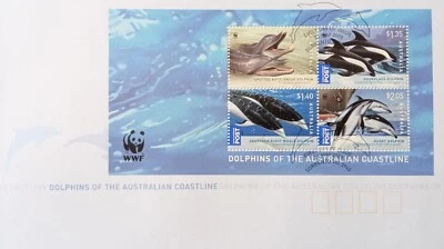 Dolphins of the Australian Coastline, First Day Cover, Miniature sheet - Image 1 of 2