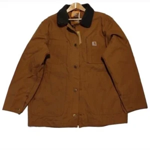Carhartt Button Up Cotton Full Swing Chore Coat Lined Pockets Jacket - Picture 1 of 11