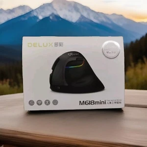 DELUX M618mini Rechargeable Bluetooth 2.4G Wireless Vertical Mouse Right Handed - Picture 1 of 6