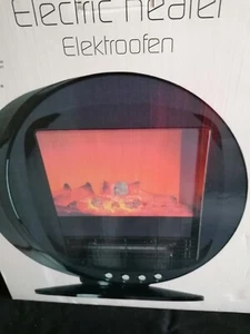 Runder Elektrokamin, Elektroofen mit echten Holzfeuer-Effekt, 35x30x39cm/LxBxH, - Bild 1 von 4