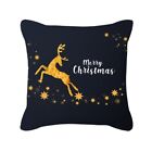 Merry Christmas Black Throw Pillow For Case Snowflake Reindeer Cushion Cove
